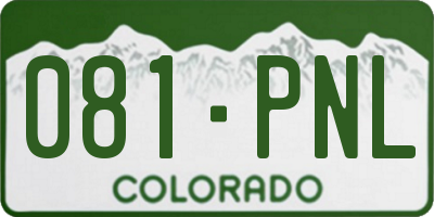 CO license plate 081PNL