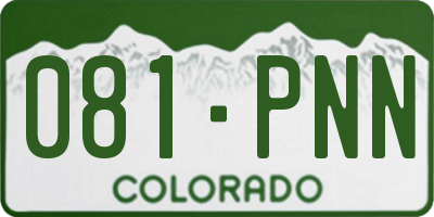 CO license plate 081PNN