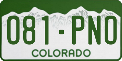 CO license plate 081PNO