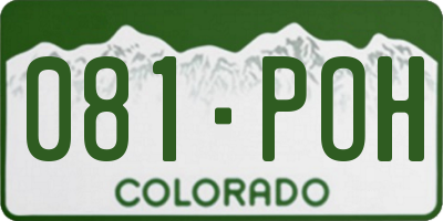 CO license plate 081POH