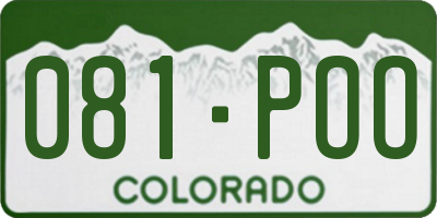 CO license plate 081POO