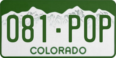 CO license plate 081POP