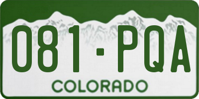 CO license plate 081PQA