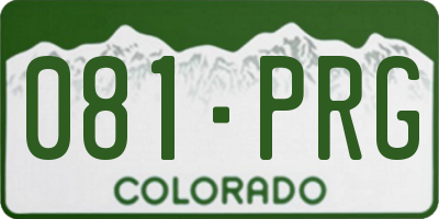CO license plate 081PRG