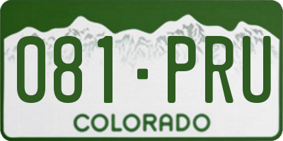 CO license plate 081PRU