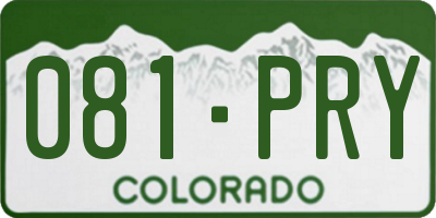 CO license plate 081PRY