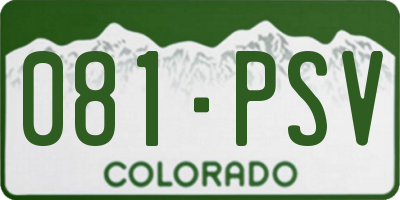 CO license plate 081PSV
