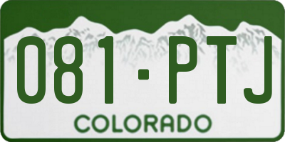 CO license plate 081PTJ