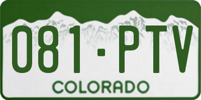 CO license plate 081PTV