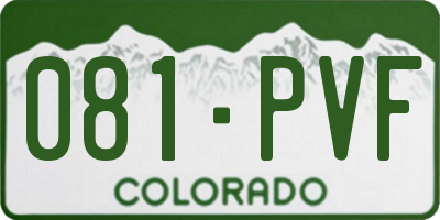 CO license plate 081PVF