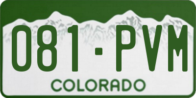 CO license plate 081PVM