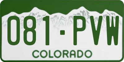 CO license plate 081PVW