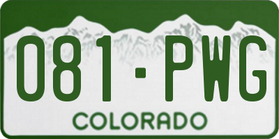 CO license plate 081PWG