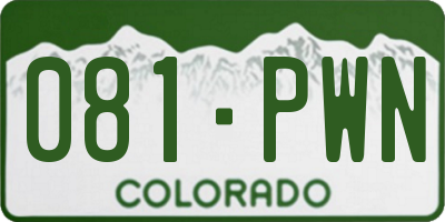 CO license plate 081PWN