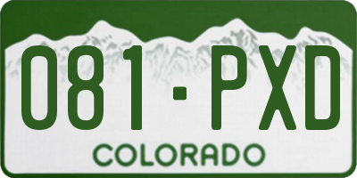 CO license plate 081PXD