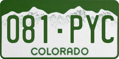 CO license plate 081PYC
