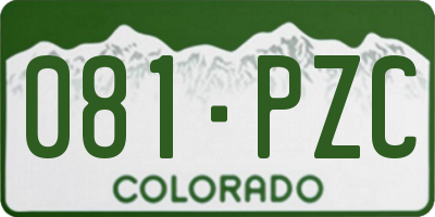 CO license plate 081PZC