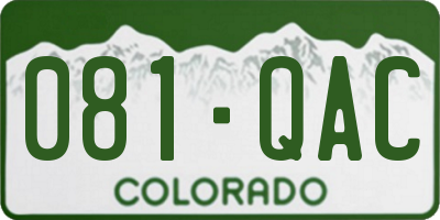 CO license plate 081QAC