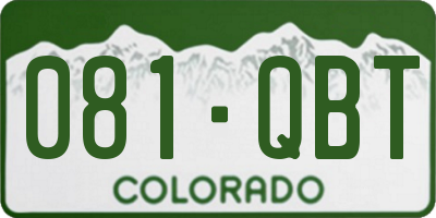 CO license plate 081QBT