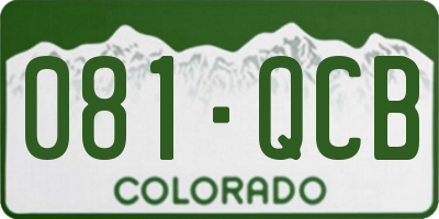 CO license plate 081QCB
