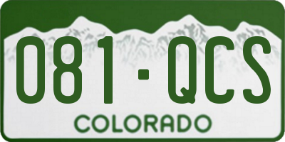 CO license plate 081QCS