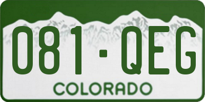 CO license plate 081QEG
