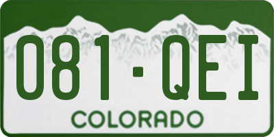 CO license plate 081QEI