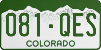 CO license plate 081QES
