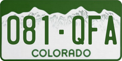 CO license plate 081QFA