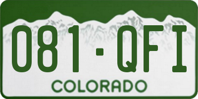 CO license plate 081QFI