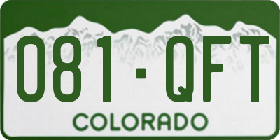 CO license plate 081QFT