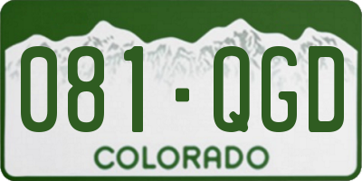 CO license plate 081QGD