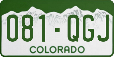 CO license plate 081QGJ