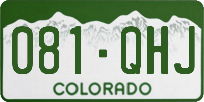 CO license plate 081QHJ