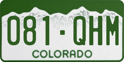 CO license plate 081QHM