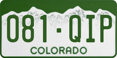 CO license plate 081QIP