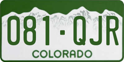 CO license plate 081QJR