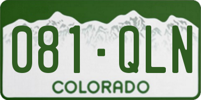 CO license plate 081QLN