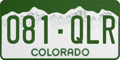 CO license plate 081QLR
