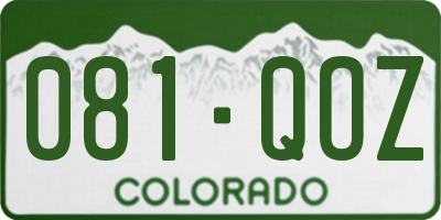 CO license plate 081QOZ