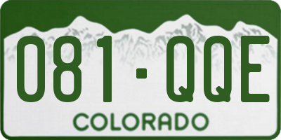CO license plate 081QQE