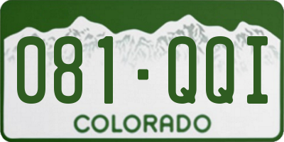 CO license plate 081QQI
