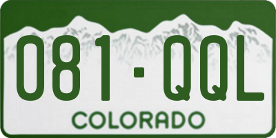 CO license plate 081QQL