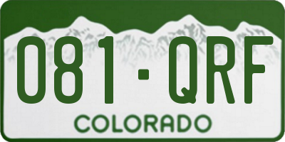 CO license plate 081QRF
