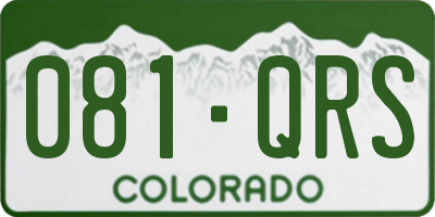 CO license plate 081QRS