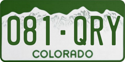CO license plate 081QRY