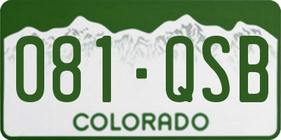 CO license plate 081QSB