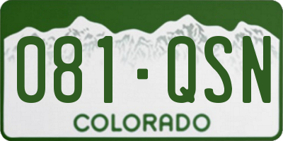 CO license plate 081QSN