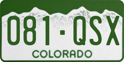 CO license plate 081QSX