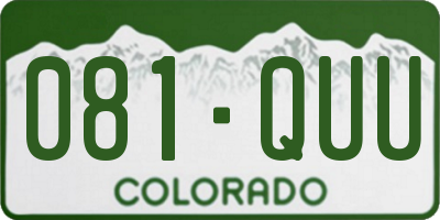CO license plate 081QUU